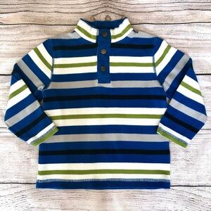 Gymboree Blue Green Striped Rib Knit Pullover Top Boy’s Sz 5